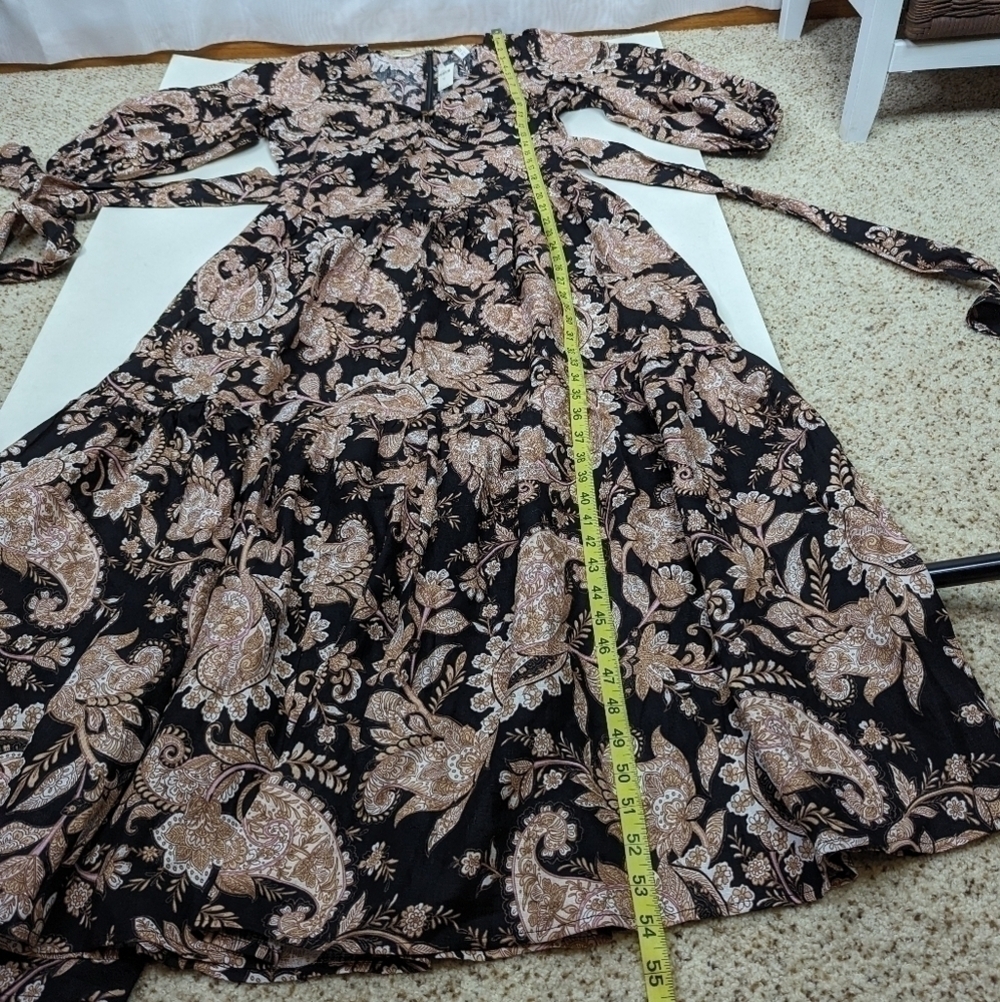 Anthropologie Kivari Floral Paisley Puff Sleeve Maxi Dress Size M - Picture 9 of 9